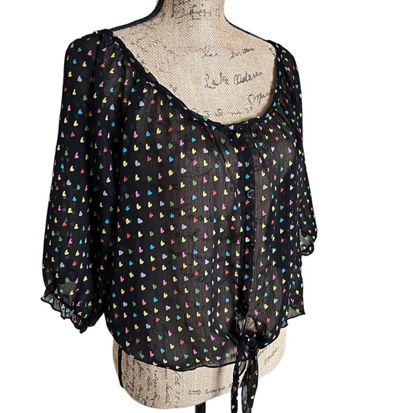 Julie's Closet Heart Print Blouse XL - Picture 6 of 16